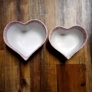 Set of 2 Heart Serving Bowls